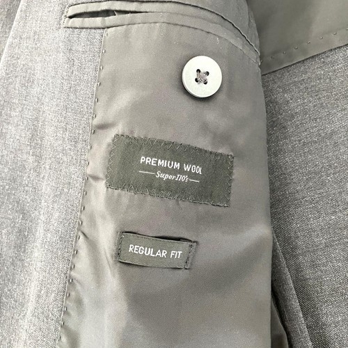 Uniqlo Men's Stretch Premium Wool Super110s Suit Set Jacket & Pants Gray Regular - Picture 9 of 20