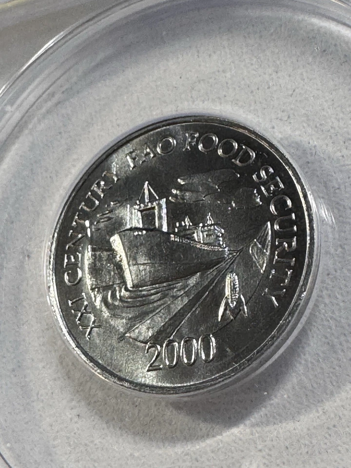 2000 Panama 1 Centesimo Graded MS 67 by ANACS FAO - Image 3 of 4