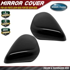 Pair Mirror Cover Cap Black for Kia Forte Forte5 2014-2018 Manual Folding Mirror