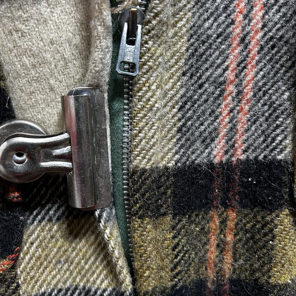 Abrigo chaqueta de franela de lana a cuadros tostado vintage de los años 50 desgastado  Foto 2 de 4