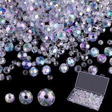 Crystal Glass Beads for Jewelry Making, 500 Pcs Assorted Crystal Beads Bulk, Mix