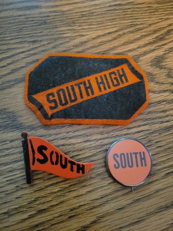 Vtg South High School Patch and Buttons Cleveland Ohio