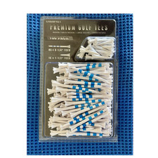 Champkey Premium Golf Tees 100 Pack Plastic White Blue 3-1/4 in  1-1/2 in