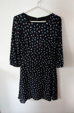 Women's Banana Republic Midi Floral Dress Black Size 6