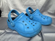 Crocs Little Kid Blue / Black Fuzz Lined Clogs US 8 c 9