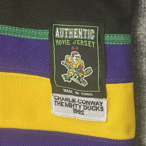 The Mighty Ducks #96 Charlie Conway Authentic Movie Hockey Jersey Youth Medium - Picture 5 of 7