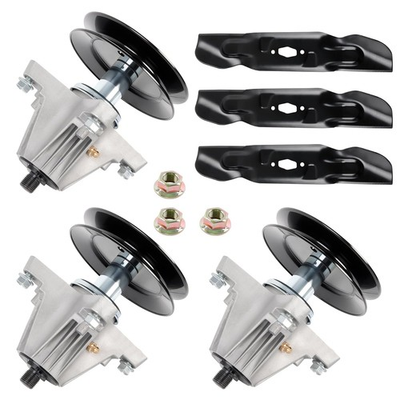 #ad #ad 3Pak Lawn Mower Deck Spindle Blade Kit For Cub Cadet MTD Craftsman Troy Bilt 50quot; $165.99