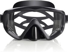 Scuba Diving Mask Tempered Glass Swim Goggles Snorkeling Panoramic Matte Black