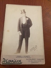 Boxing! 1893 Cabinet Photo of James J. Corbett Autographed on back in 1893.