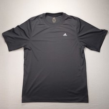 Adidas Mens Short Sleeve Black Athletic Tee Performance T-Shirt Size M Stretch