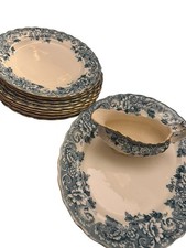 Middle Port Pottery Floral Set Of Plates And Gravy Jug