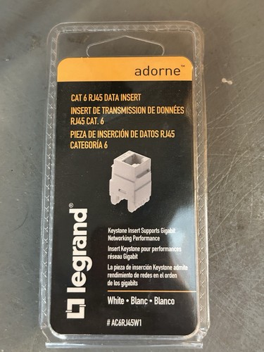 Legrand Adorne Cat 6 RJ45 Data Insert White AC6RJ45W1 *overstock* - Picture 2 of 3
