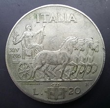 VITTORIO EMANUELE III 20 LIRE 1936 FALSO DA STUDIO - MONETA DA COLLEZIONE PER TE