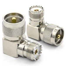 UHF Right Angle Coax Adapter PL259 Male to SO239 Female Elbow Connector