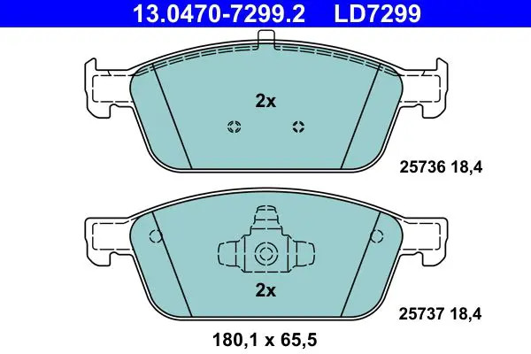 Pastiglie freno 13.0470-7299.2 ATE per FORD FOCUS III Turnier FOCUS III KUGA II
