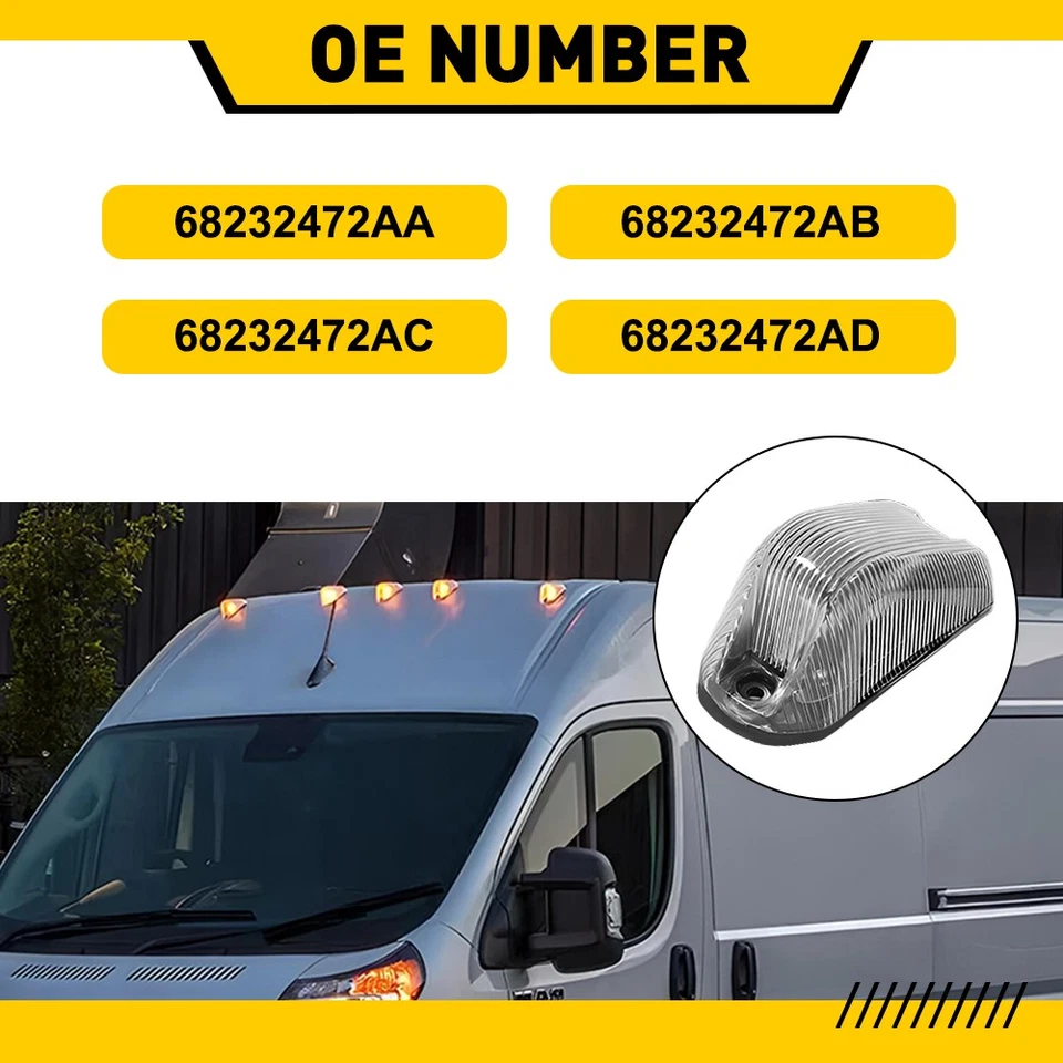 10 piezas luces marcadoras de techo de cabina ámbar lámpara superior para Dodge RAM Promaster 2500 14-23 Foto 3 de 4