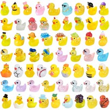 60 Pcs Mini Resin Ducks, Tiny Ducks to Hide, Little Plastic Animal Figurines ...