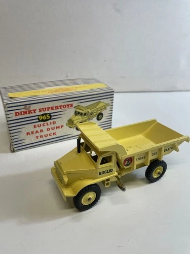Vintage Dinky Supertoys 965 Euclid Rear Dump Truck Diecast Toy Yellow Scale 1:43