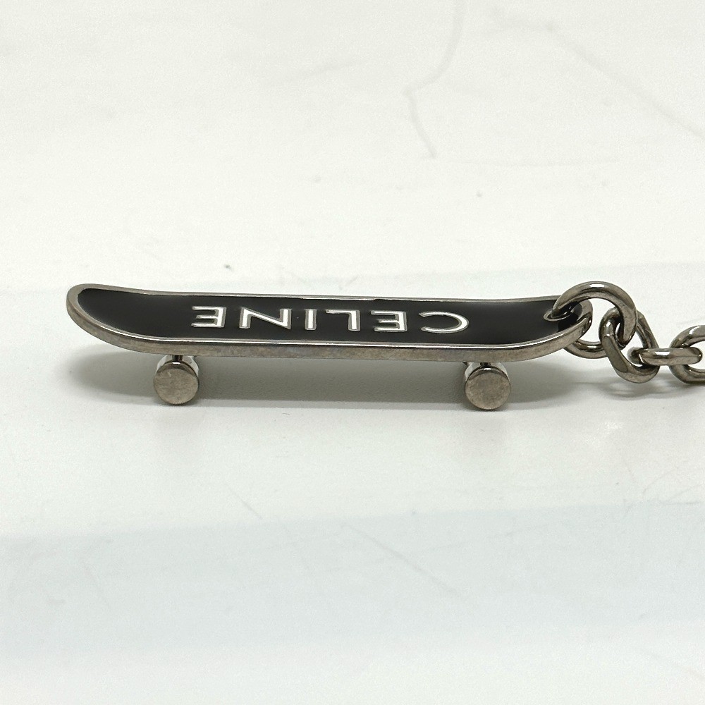CELINE skateboard Bag Charm Key Holder Metal Black/Silver | eBay