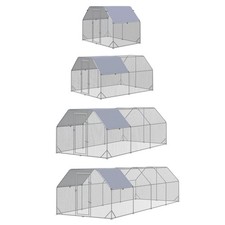 PawHut Metal Chicken Coop, Walk In Chicken Run Outdoor