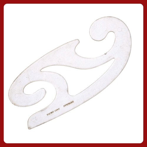 Tacro 4888 French Curve Drafting Tool Clear Plastic Vintage Template Denmark VTG