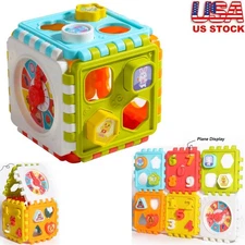 Baby Blocks 16 Shape Color Recognition Toys With Colorful Sorter Cube Box