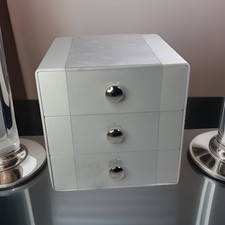 iDesign 3-Drawer Plastic Vanity Organizer, Compact Storage Drawers WHITE