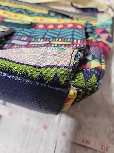 Lily Bloom Crossbody Shoulder Bag Purse Geometric Chevron Pattern Small - Picture 10 of 12