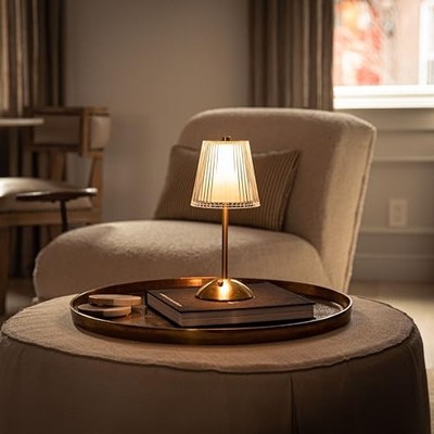 BELL + HOWELL AURORA TABLE LAMP CORDLESS TOUCH LED RECHARGEABLE - CLEAR