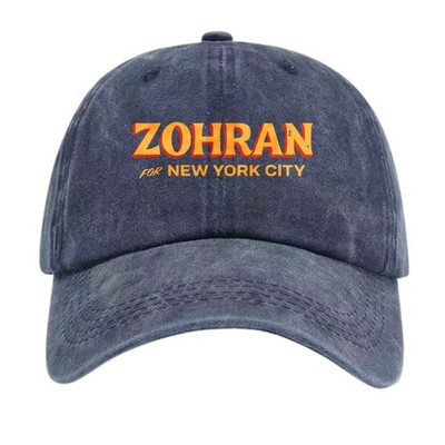 Zohran for New York City Graphic Hat Washed Baseball Cap Campaign Style Gear