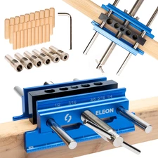 Eleon - Self Centering Dowel Jig with Elongated Jaws and Extra Wide Clamp - Prec