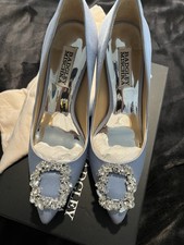 Badgley Mischka Women's Baby Blue Satin, Size 6.5