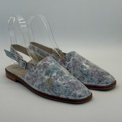 AMALFI By Rangoni Gelso Flat Sling in Bianco Hairy Size 9.5 M