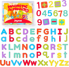 Wooden Magnetic Letters and Numbers, Large Size Alphabet ABC 123 Fridge Magnets