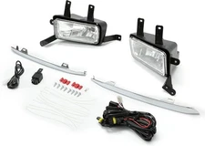 Fog Lights W/Chrome Lips Compatible with 2015-2020 Chevy Chevrolet Tahoe Suburba