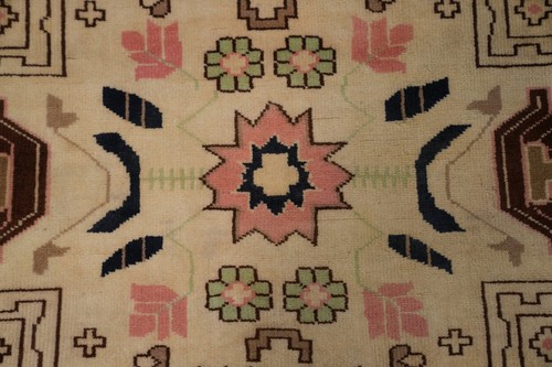 Handmade Traditional Beige Wool Carpet Vegetable Dye Art Deco Large Rug 10x14 Ft - Picture 6 of 15