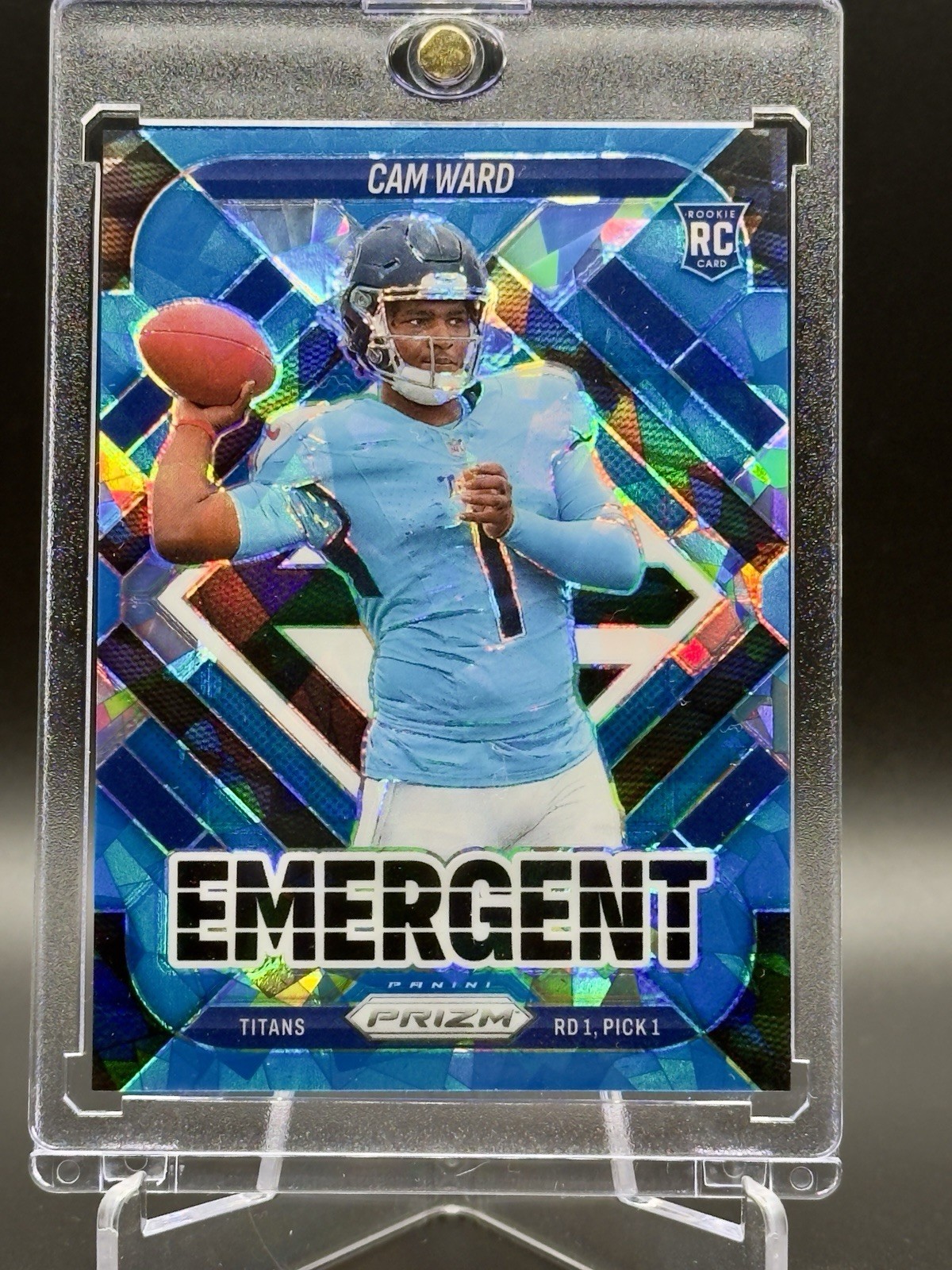 2025 Prizm Cam Ward Emergent Blue Ice #/99 Prizm Rookie Titans RC