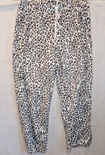 Croft & Barrow Sleepwear Gray Leopard Lounge Pants Adjustable Women's size Large