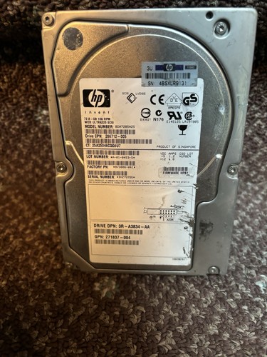 Genuine HP 300GB 10K 10,000RPM 3.5" SCSI Hard Disk Drive HDD Wide Ultra 320 - Afbeelding 3 van 4