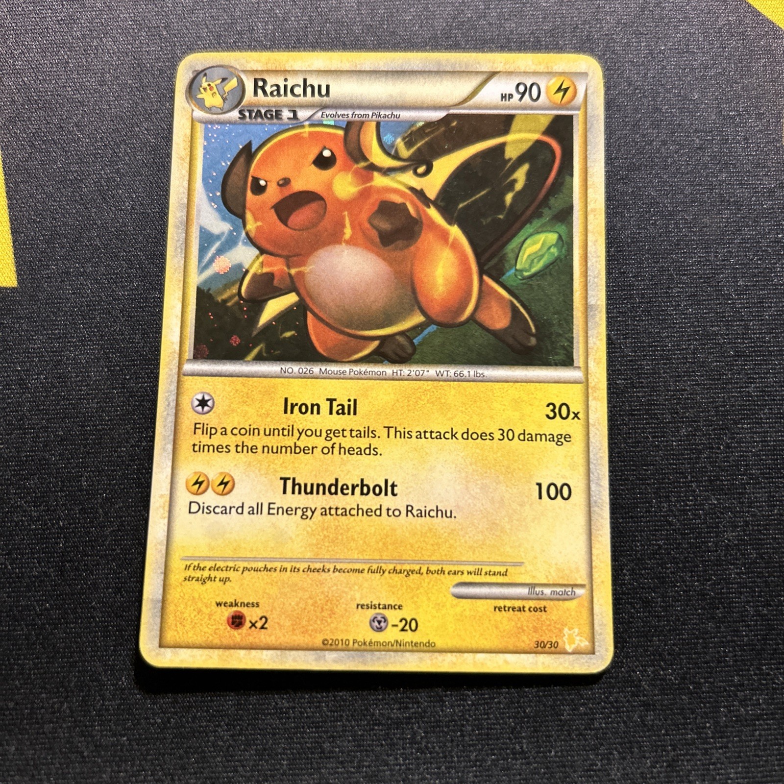 Raichu 30/30 NM/LP -Vintage Rare Holo Pokemon Card- HGSS Theme Deck (4s)