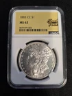 NGC MS62 1883-CC MORGAN SILVER DOLLAR $1       🎆 BEAUTIFUL COIN 🎆