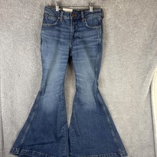 Wrangler Retro Bailey Jeans Womens 25x30 Blue High Rise Flare Stretch Denim