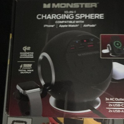 Monster Charging Sphere 10-in-1 Black Wireless for iPhone, Watch, AirPods