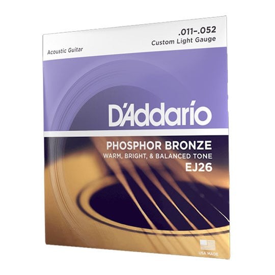 D'Addario - EJ26 Phosphor Bronze Acoustic Guitar Strings, Custom Light, 11-52