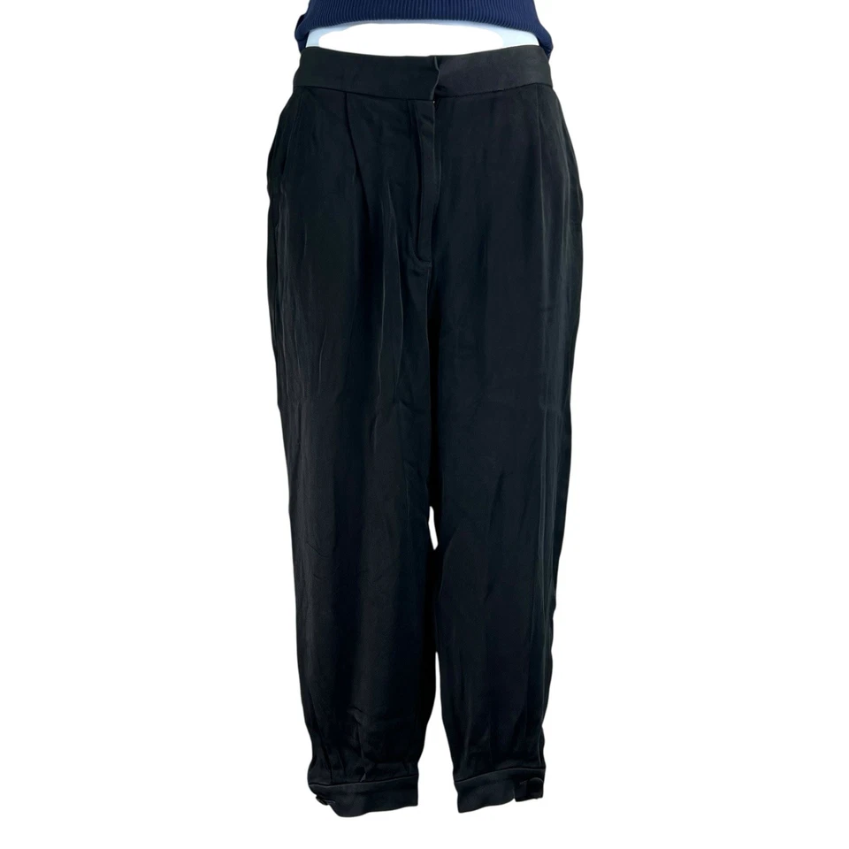 Pantalón Sandro Mujer Talla 36 Negro Sarga Pierna Recta Foto 2 de 4