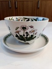 Vintage Portmeirion Botanic Garden Fruit drainer Bowl with under plate RARE