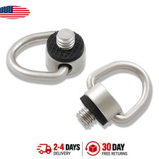 Stainless Steel D Ring Screw 1/4 Inch DSLR Camera Gimbal Quick-Release Black
