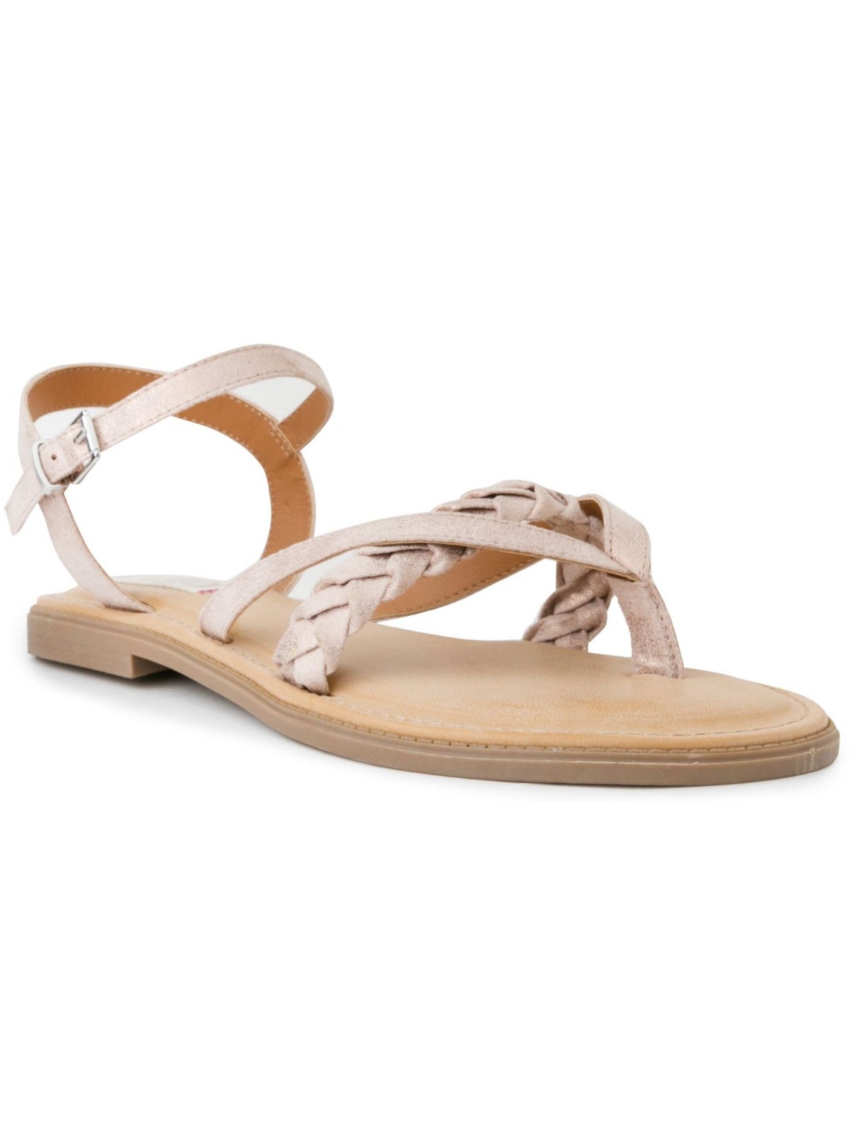 SUGAR Womens Pink Thong Sandal Idol Round Toe Block Heel Gladiator Sandles 7 M