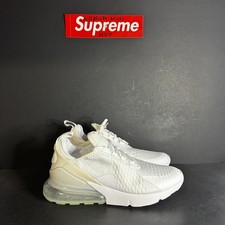 Nike Air Max 270 White Metallic Silver Size 7Y /8.5W 943345 103 New With Flaws