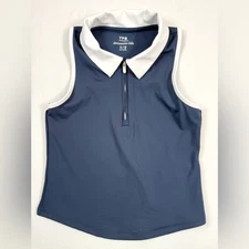 ABERCROMBIE KIDS Girls Sleeveless Polo Top 11/12 Navy YPB Athletic Tennis